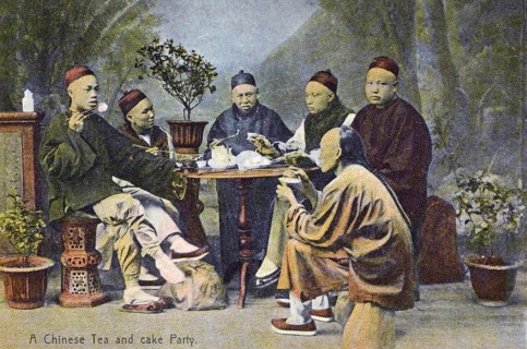 A Company of Chinese Men at Tea and Cakes