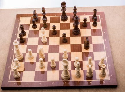Chess board with chess pieces on it