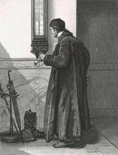 Man in front of a Barometer