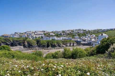 View over the fishing village of Port Isaac