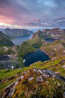 View over mountain tops and sea