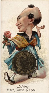 Coins from different countries with symbolic persons