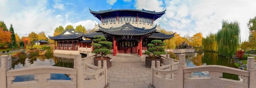 Chinese Garden with Tea House Mannheim Germany