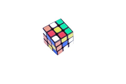 Colorful Rubik's Cube on white background