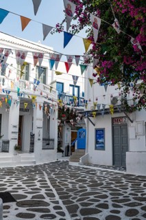 The white washed old town of Horta