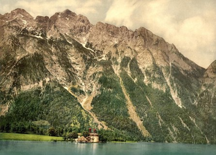 St. Bartholomae with Watzmann at the Koenigssee in Bavaria