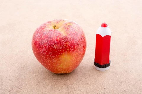 Back to school theme with a red apple