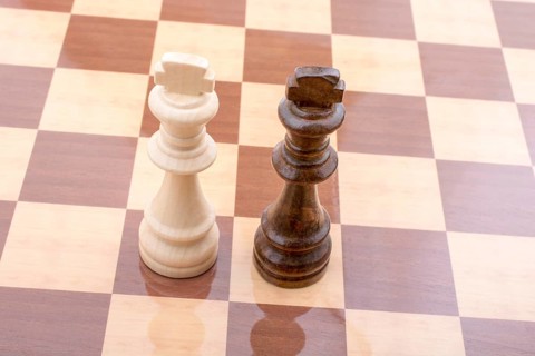 Chess board with chess pieces on it