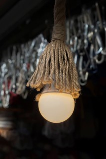 Decorative antique edison style filament light bulbs hanging