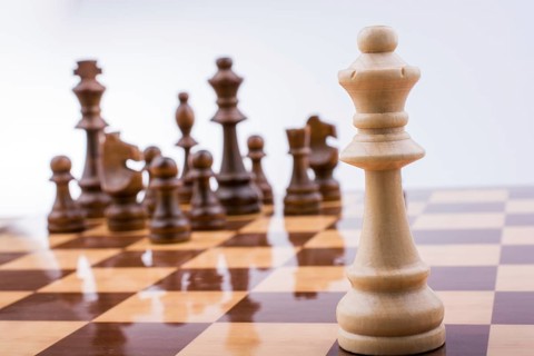 Chess board with chess pieces on it