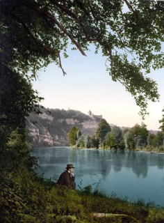 Rudelsburg is a hilltop castle above Saaleck in the Saale valley