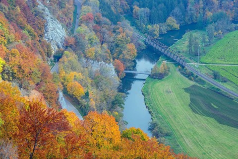 View from the Rauher Stein vantage point into the upper Danube valley