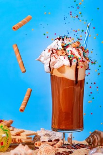 Iced coffee with whipped cream