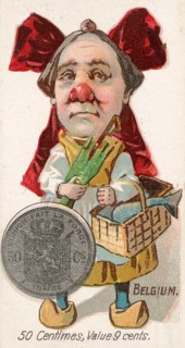 Coins from different countries with symbolic persons