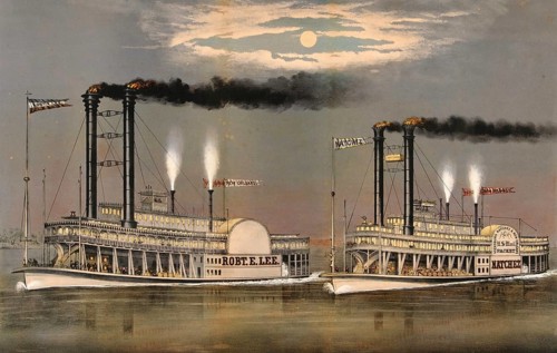 The Great Race of Steamboats on the Mississippi