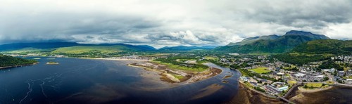 Panorama over Fort William from a drone