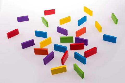 Color dominoes on a white background