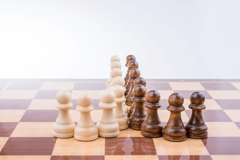 Chess board with chess pieces on it
