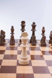 Chess board with chess pieces on it