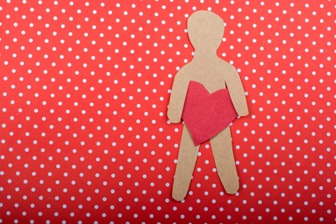 Valentine's day wording on torn paper as Love concept