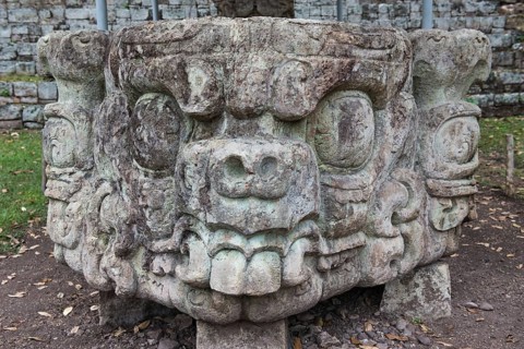 Sacrificial stone at Stele D