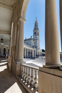 View through arcades of the Basilica of Our Lady of the Rosary