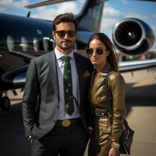 Private flying by rich people and business people in their own planes for vacation and luxury and business