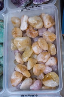 Citrine semigem stone as geological mineral rock geode crystals