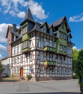 Historic half-timbered house Hoexter Germany