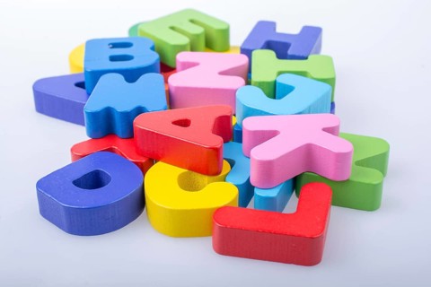 Letter cubes of Alphabet made of wood