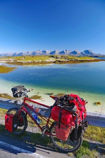 Packed touring bike