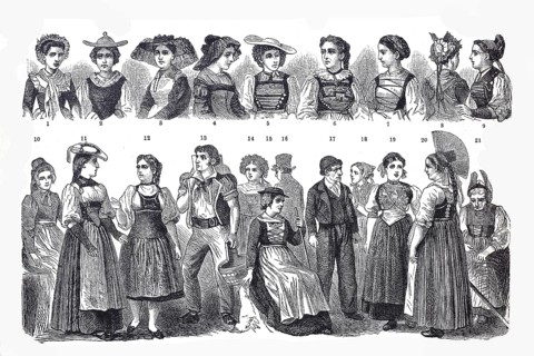 Folk costumes from Switzerland