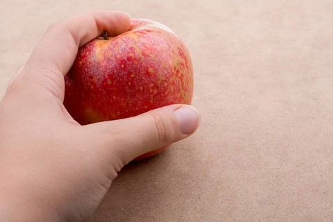 Back to school theme with a red apple