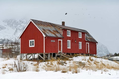 Warehouse at the harbour of Henningsvaer