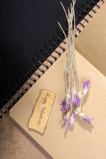 Flower and Valentine's day wording on torn paper Love concept