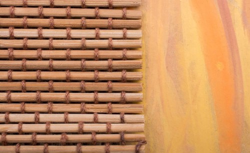 Piece of painted note paper on a linen canvas