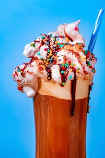 Iced coffee with whipped cream