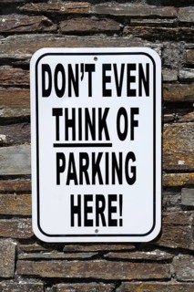 English language no parking sign