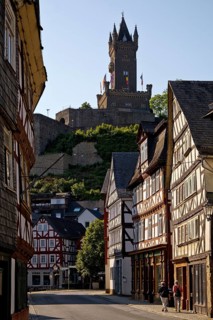 The Wilhelmsturm above the half-timbered houses of the old town
