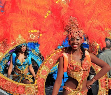 Dancers in the street parade in Menton