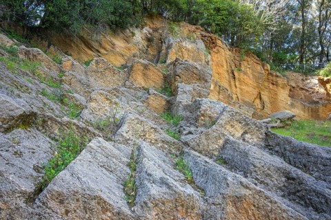 Etruscan quarry at the necropolis la Cava del Tufo