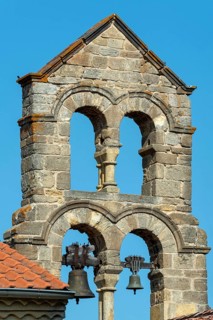 Esteil village. Church Saint Jean. Livradois-Forez Regional Nature Park. Puy de Dome department. Auvergne-Rhone-Alpes. France