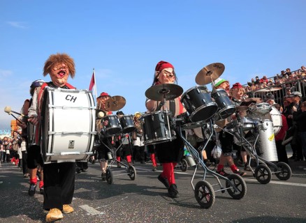 Music band at the street parade in Menton