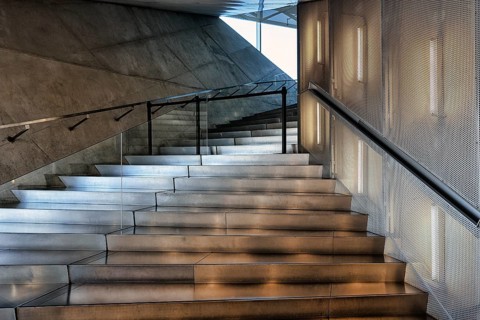 Concrete staircase in the Casa da Musica concert hall