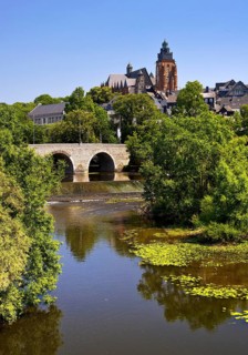The River Lahn with the Old Lahn Bridge and the Cathedral