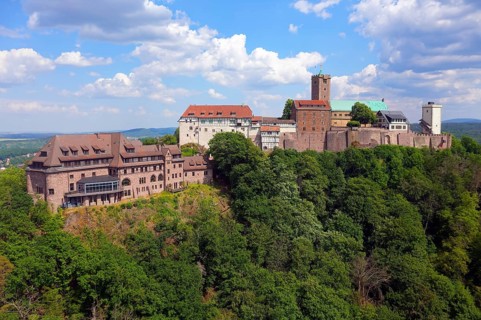 On the left Wartburg Gasthof. Hotel