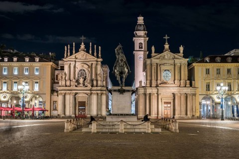Piazza San Carlo with the churches of San Carlo and Santa Cristina