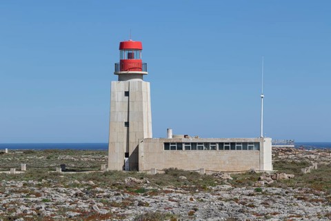 Farol de Sagres lighthouse on the site of the Fortaleza de Sagres fortress