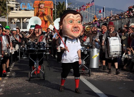 Music band at the street parade in Menton
