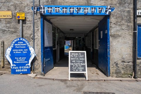 Fish market hall in the historic centre of the fishing village of Port Isaac
